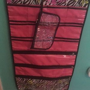 Jewelry and makeup hanging holder